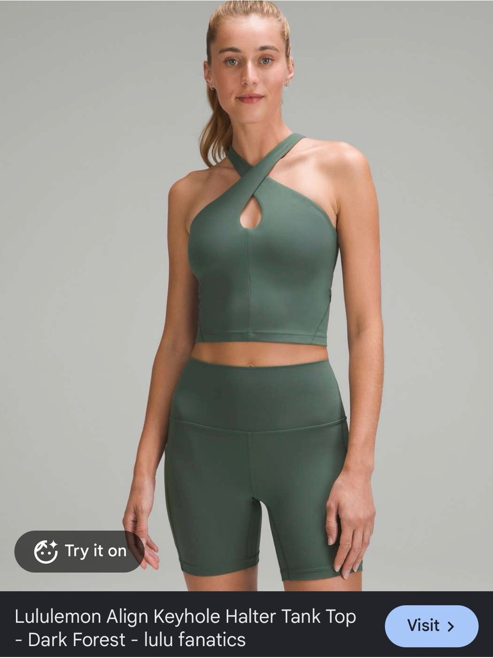 lululemon athletica Dark Forest Keyhole Halter Crop Top